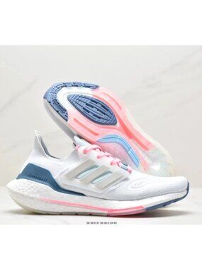 Adidas Ultraboost 22 Running Sneakers Shoe NWT White Pink Blue Size 6.5
